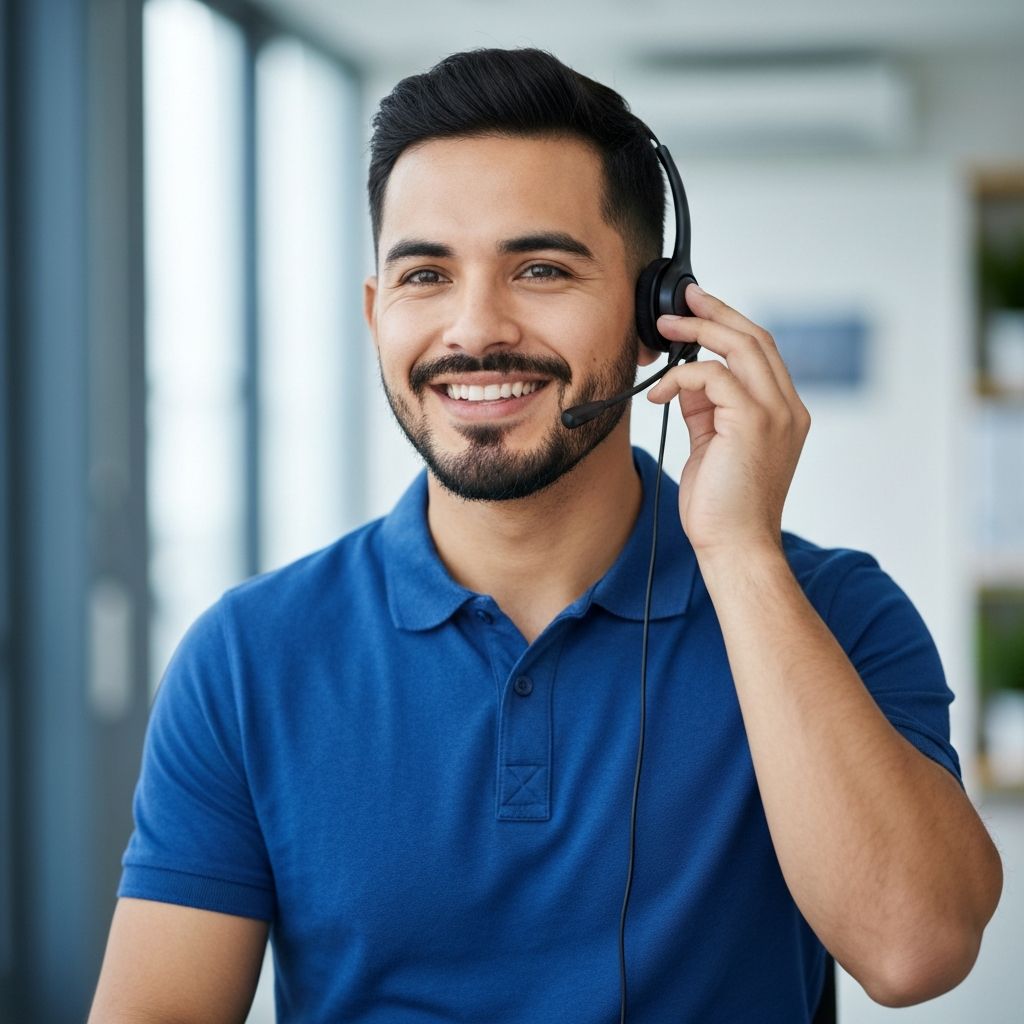 Kundenservice Mitarbeiterin mit Headset für persönliche Beratung